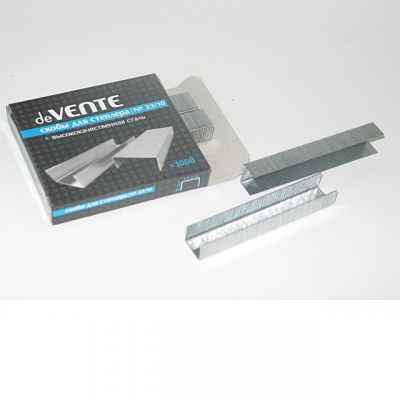 Скобы для степлера deVENTE №23/10, 1000 шт, оцинкованные