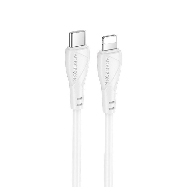 BOROFONE BX121 Type-C вилка - iPhone (Lightning) вилка, 3A, белый, 1м