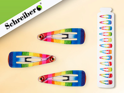 Набор заколок для волос 10шт металл, 5 цветов, 3 см