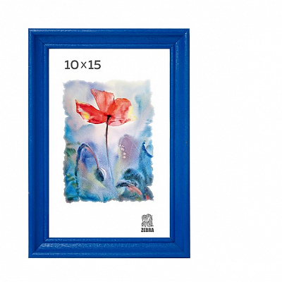 Фоторамка 10х15 деревянная Зебра 1524 Синий