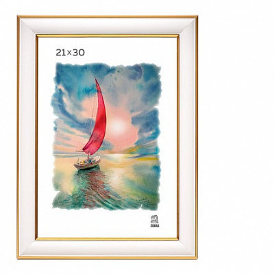 Фоторамка 21х30 пластиковая Зебра 600 Белый