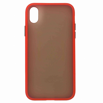 Клип-кейс iPhone XR Матовый, красный с черными кнопками