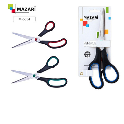 Ножницы MAZARI BE TOP лезвие 21см пластик ручки, резиновые вставки