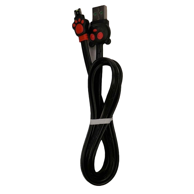 Smile "Панда" USB вилка - microUSB вилка, черный, 1м