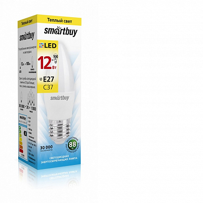 SMARTBUY лампа C37 12W 3000K E27