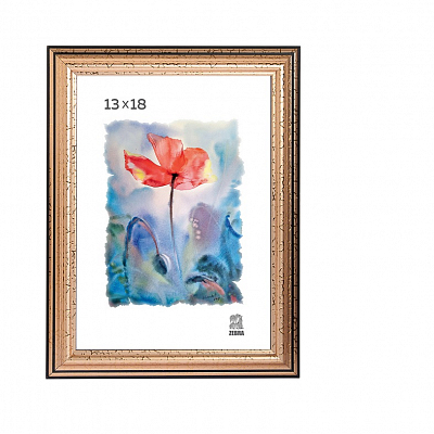 Фоторамка 13х18 пластиковая Зебра 309 Золото