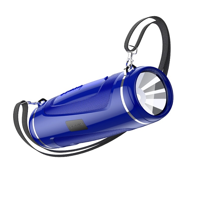 BOROFONE BR7, Bluetooth/microSD/USB/FM, 10Вт, с фонарем, синий