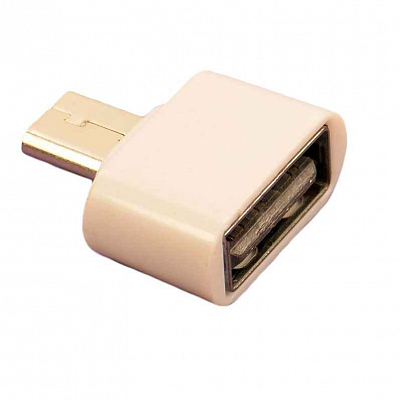 Переходник microUSB штекер - USB гнездо, белый