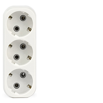 Разветвитель Smartbuy, 3 гнезда с заземлением, 16А, 250В, белый