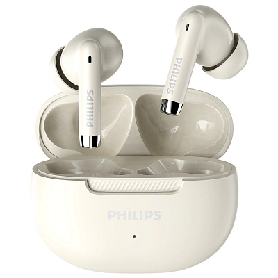 Bluetooth наушники внутриканальные PHILIPS TWS TAT2020 с микрофоном, белый. Кейс 320мАч