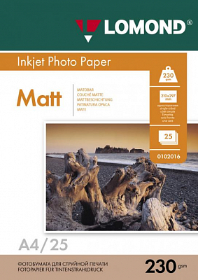 Фотобумага Lomond матовая А4 230г/м 25 листов