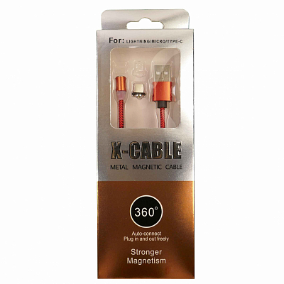  Магнитный NOBRAND USB вилка - Type-C вилка, красный, 1м