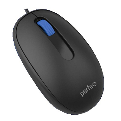 Мышь Perfeo OVAL USB, 3 кнопки, бесшумная, черный