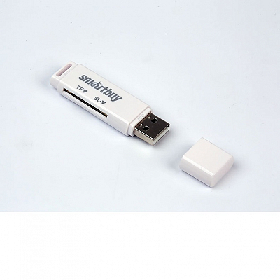 Картридер (SD+microSD) Smartbuy 715, белый