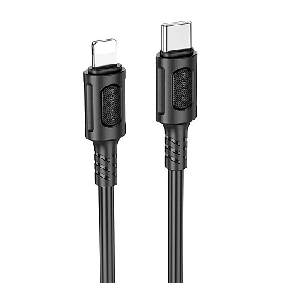 BOROFONE BX111 Type-C вилка - iPhone (Lightning) вилка, 3A, черный, 1м