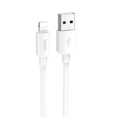 hoco X96 USB вилка - iPhone (Lightning) вилка, 2.4A, белый, 1м