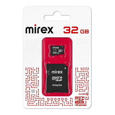 Карта памяти microSD Mirex 32Gb HC (Class 10, UHS-I) + адаптер