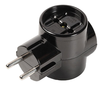 Разветвитель Smartbuy, 3 гнезда с заземлением, 16А, 250В, бакелитовый, черный