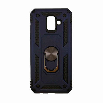 Чехол Samsung A6 (2018) M1, кольцо и магнит, синий