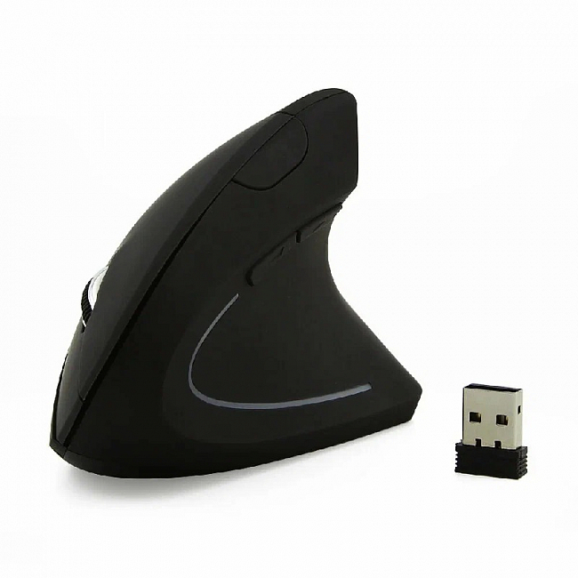 Беспроводная мышь вертикальная ERGONOMIC MOUSE USB, черный