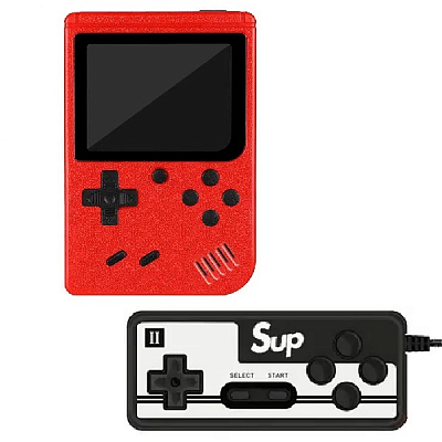 Портативная игровая приставка Sup Game II, 500 игр, дополнительный джойстик для второго игрока, крас