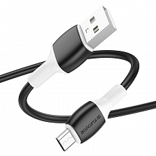 BOROFONE BX84 USB вилка - microUSB вилка, 2.4A, черный, 1 м.