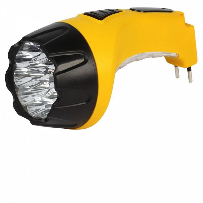 Фонарь походный аккумуляторный Smartbuy, 15+10 LED, вилка 220V, подсветка на ручке, желтый