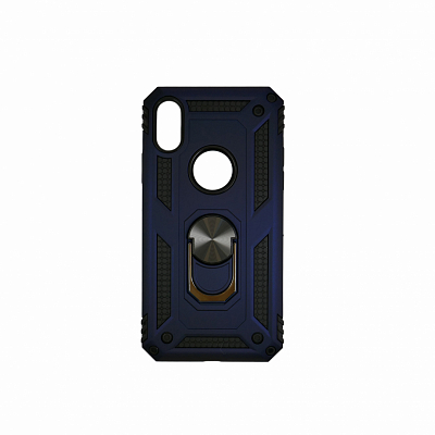 Чехол iPhone X/XS M1, кольцо и магнит, синий