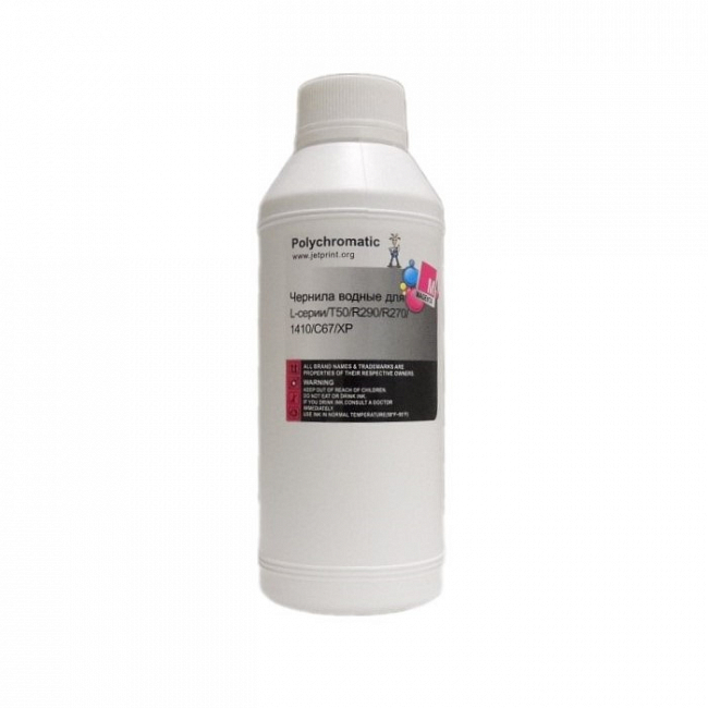 Чернила Polychromatic для EPSON L800/L200/R270/P50/XP/R200/C79/C67, 1 литр, Magenta, водные