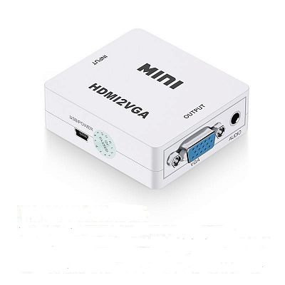 Конвертер HDMI гнездо (input) - VGA гнездо (output) с питанием, черный