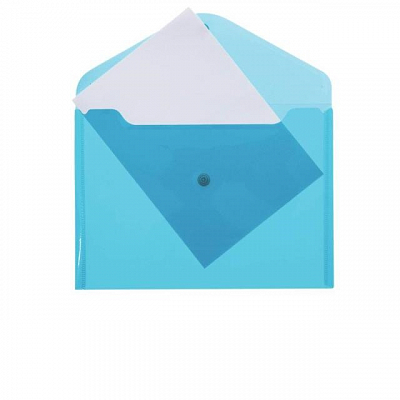 Папка на кнопке A4 Attomex 120мкм, полупрозрачная, синий 