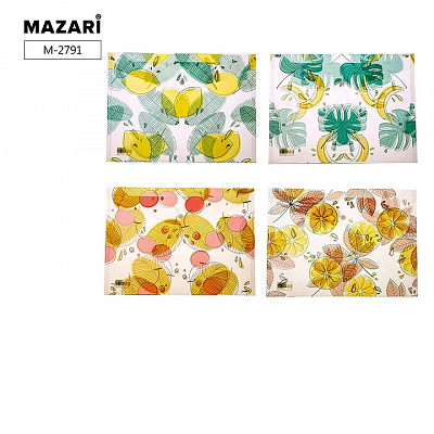 Папка на кнопке FRUITS, 26х36 см, пластиковая, плотность 160 мкм, 4 дизайна