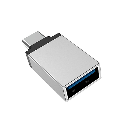 Переходник Type-C штекер - USB 3.0 гнездо Borofone BV3, серебро