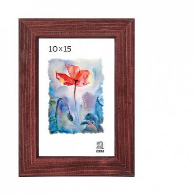 Фоторамка 10х15 деревянная Зебра 2502 Красное дерево