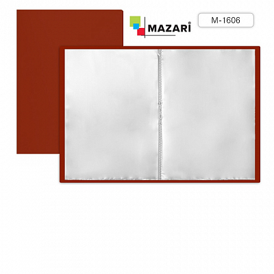 Папка с 20 прозрачными вкладышами MAZARI, 0.5мм, красный