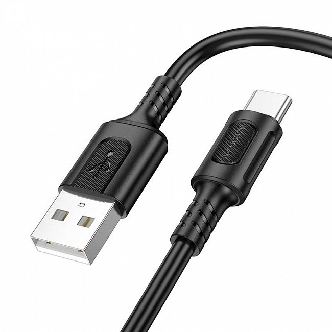 BOROFONE BX111 USB вилка - Type-C вилка, 3A, черный, 1м