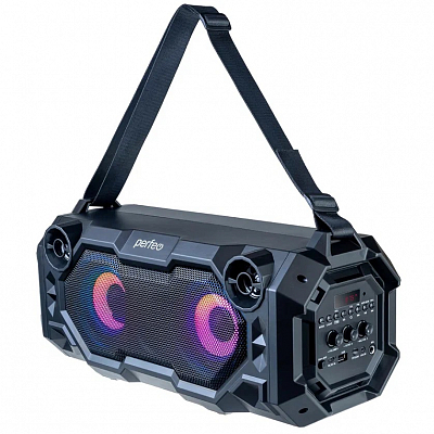 Perfeo BEAR, Bluetooth/EQ/FM/microSD/USB/AUX/MIC/LED, TWS, 36Вт, черная, микрофон в комплекте