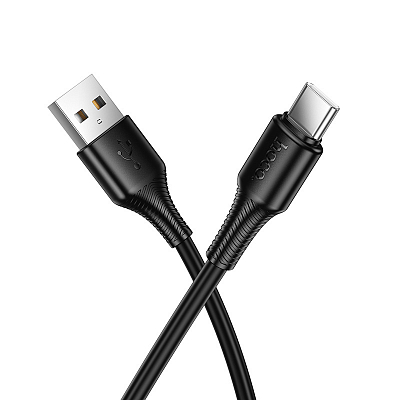 hoco X120 USB вилка - Type-C вилка, 3A, черный, 1м