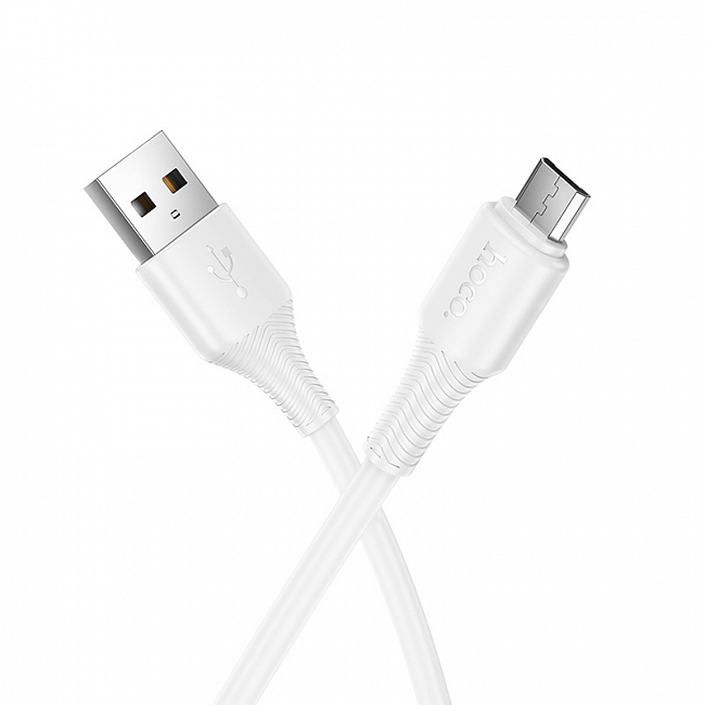 hoco X120 USB вилка - microUSB вилка, 2.4A, белый, 1 м.