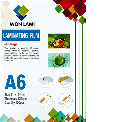 Пленка для ламинирования А6 125 микрон 100 листов WF