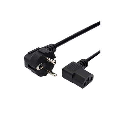 Шнур для питания компьютера GoPower, угловой, черный, 1.8м