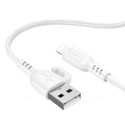 BOROFONE BX91 USB вилка - iPhone (Lightning) вилка, 2.4A, белый, 1м