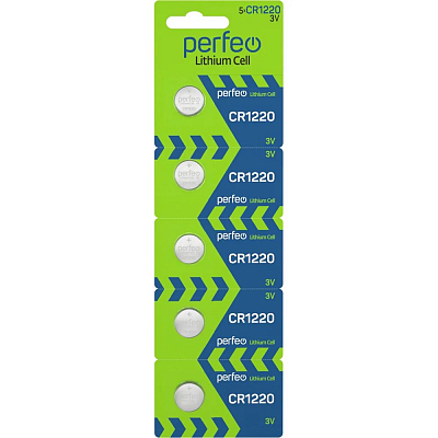 Perfeo CR1220 Lithium Cell (Блистер 5 шт.)