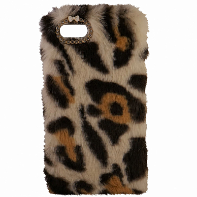 Клип-кейс iPhone 7/8 Меховой, Леопард