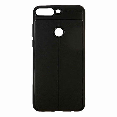Клип-кейс Honor 7C Матовый, под кожу, черный
