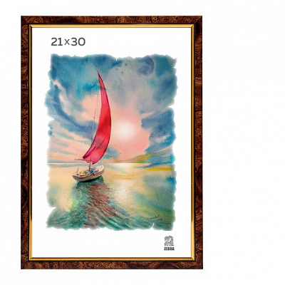 Фоторамка 21х30 пластиковая Зебра 201 Коричневый