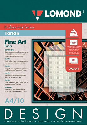Дизайнерская Lomond Шотландка глянцевая А4 200 г/м 10 листов односторонняя