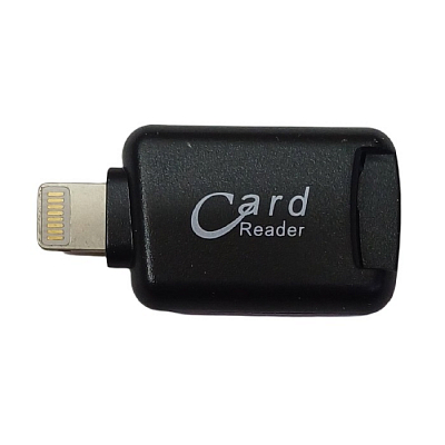 Переходник iPhone (Lightning) штекер - microSD гнездо, черный