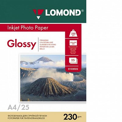 Фотобумага Lomond глянцевая А4 230г/м 25 листов 