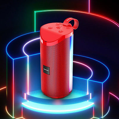 BOROFONE BR5, Bluetooth/microSD/USB/FM/AUX 10Вт, LED подсветка, красный